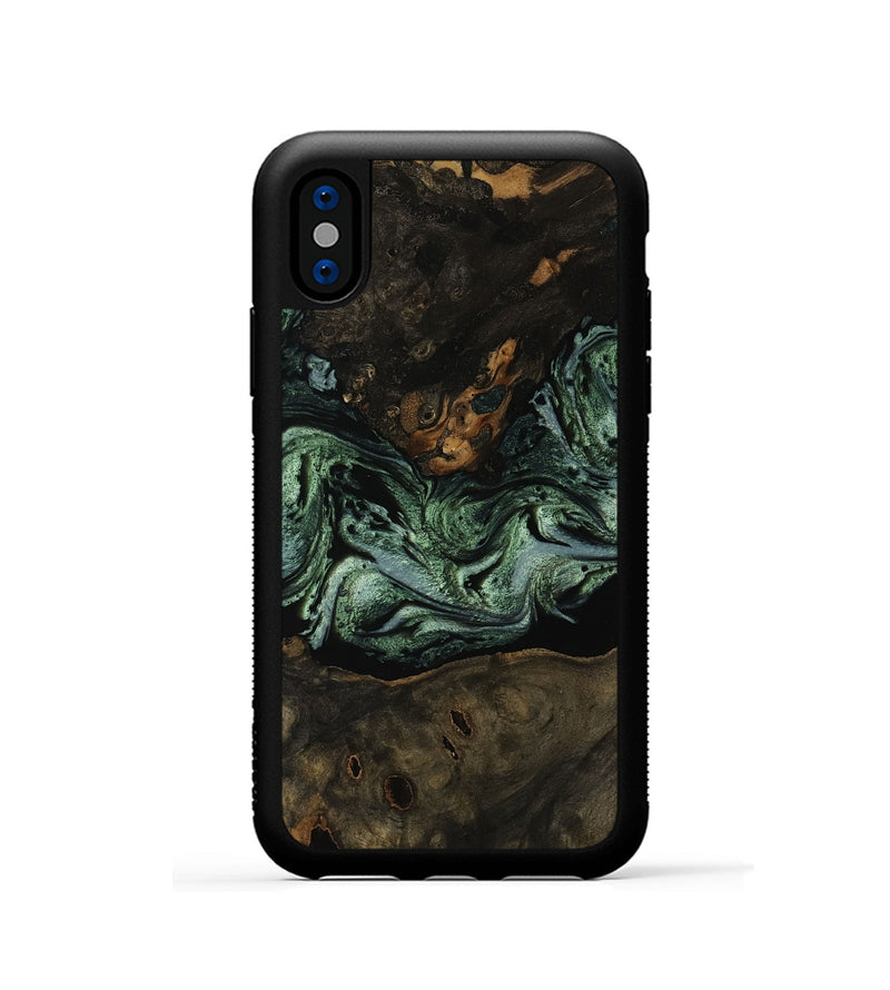 iPhone Xs Wood Phone Case - Colby (Green, 751634)