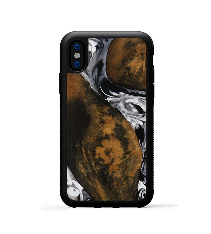 iPhone Xs Wood Phone Case - Imran (Black & White, 751739)