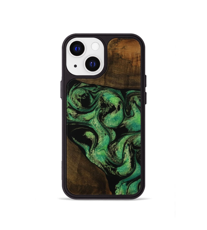 iPhone 13 mini Wood Phone Case - Anton (Green, 751951)