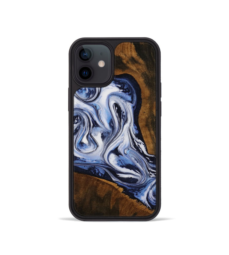 iPhone 12 mini Wood Phone Case - Vonda (Blue, 751974)