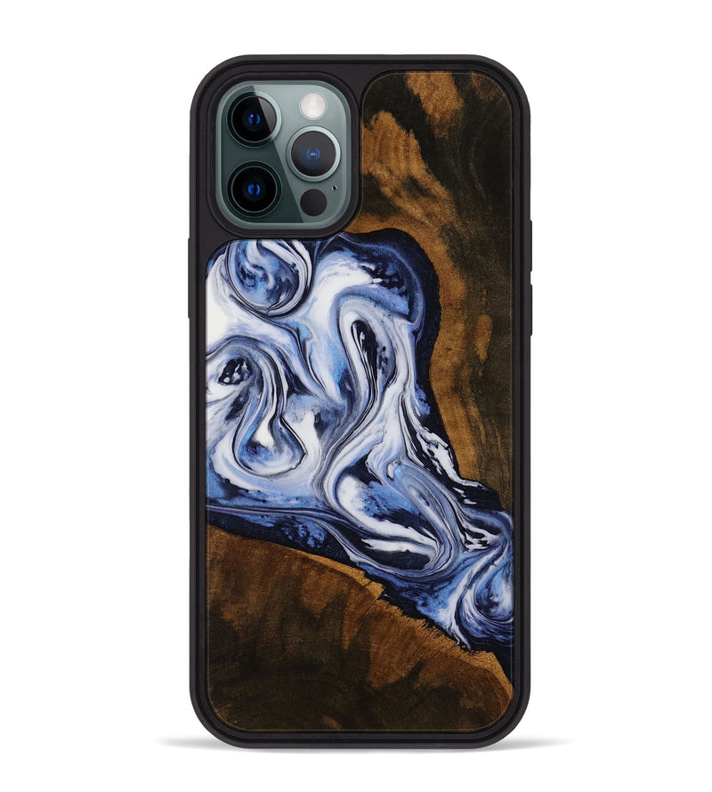 iPhone 12 Pro Max Wood Phone Case - Vonda (Blue, 751974)