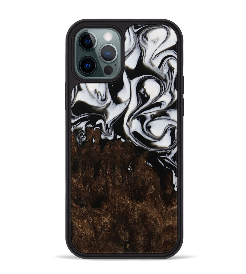 iPhone 12 Pro Max Wood Phone Case - Dayna (Black & White, 751979)