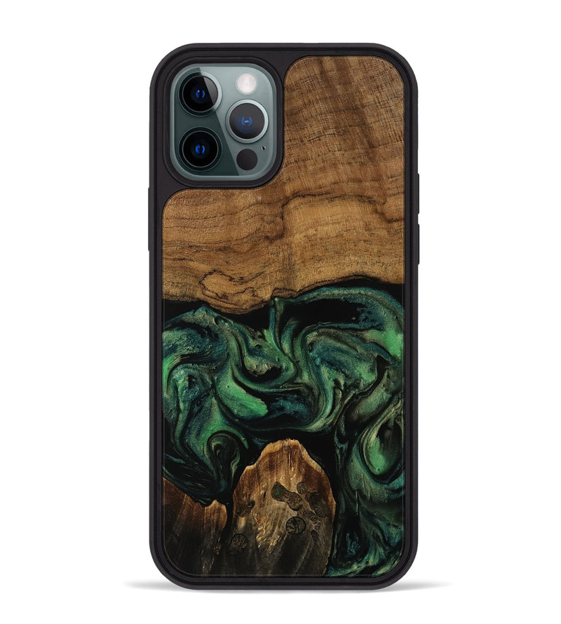 iPhone 12 Pro Max Wood Phone Case - Darlene (Green, 751980)