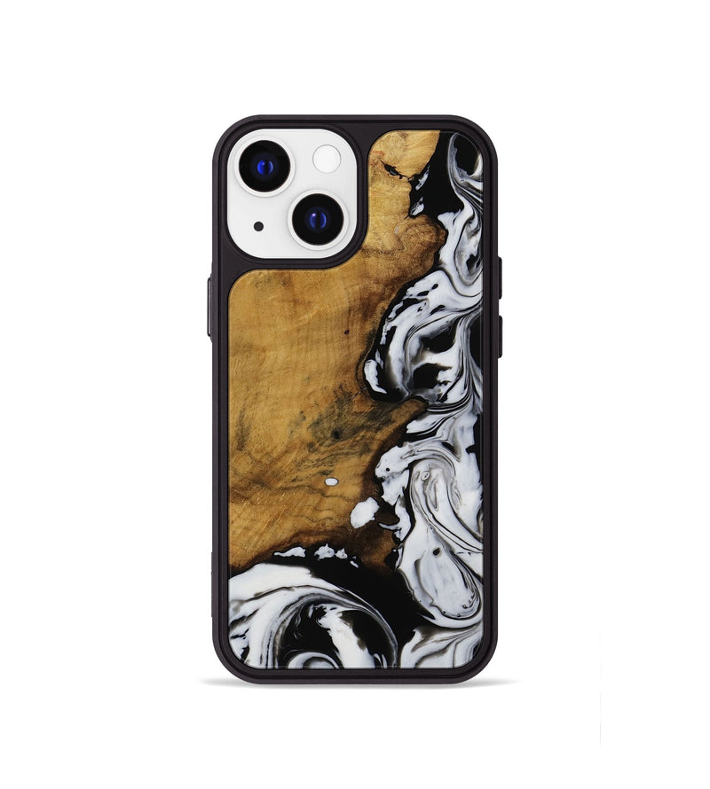 iPhone 13 mini Wood Phone Case - Mikala (Black & White, 751983)