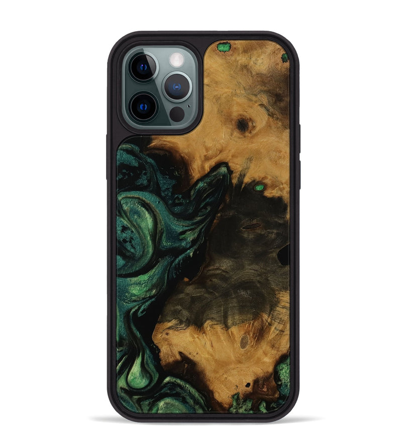 iPhone 12 Pro Max Wood Phone Case - Kaitlin (Green, 751993)