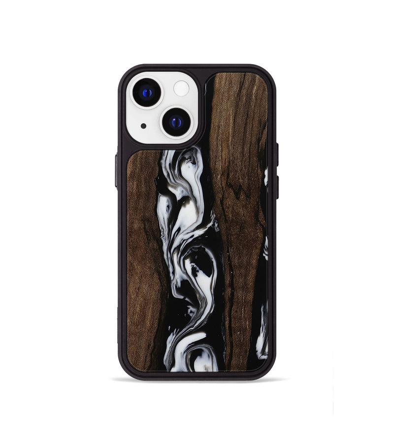 iPhone 13 mini Wood Phone Case - Maye (Black & White, 752023)