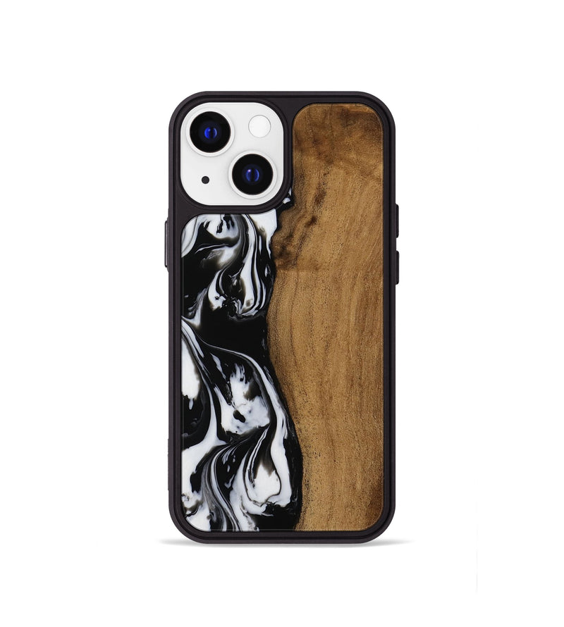 iPhone 13 mini Wood Phone Case - Katia (Black & White, 752024)