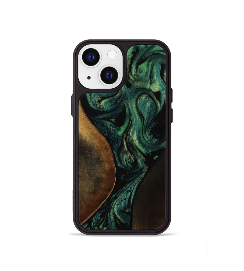 iPhone 13 mini Wood Phone Case - Ty (Green, 752026)