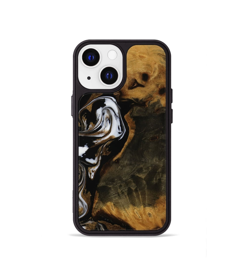 iPhone 13 mini Wood Phone Case - Camron (Black & White, 752029)