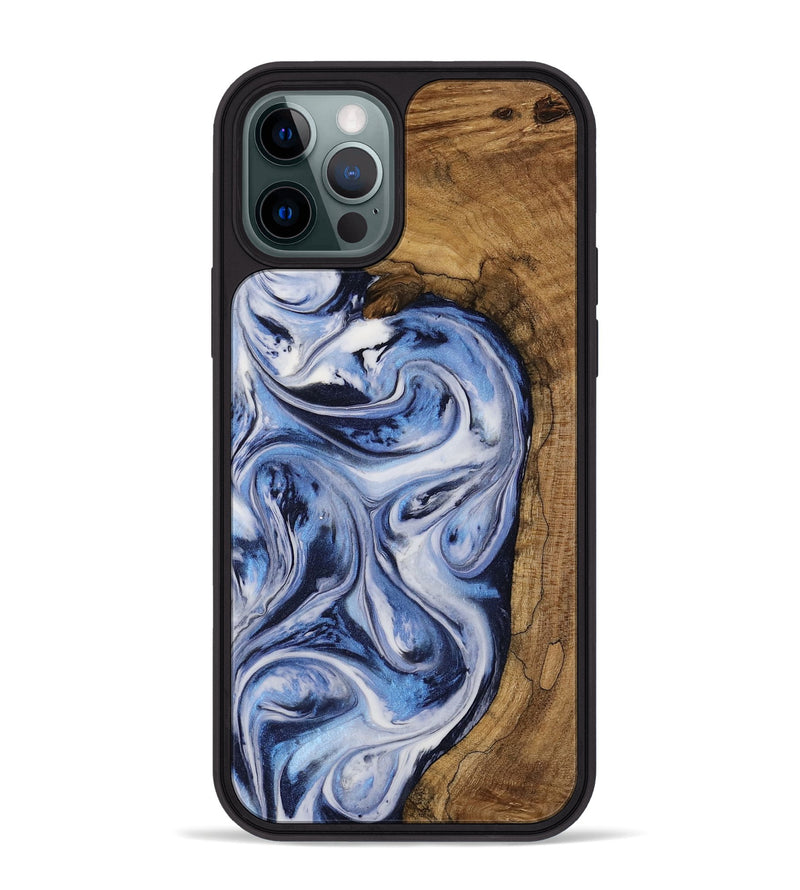 iPhone 12 Pro Max Wood Phone Case - Shayla (Blue, 752053)