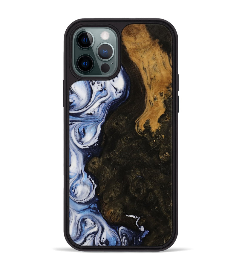 iPhone 12 Pro Max Wood Phone Case - Amir (Blue, 752066)