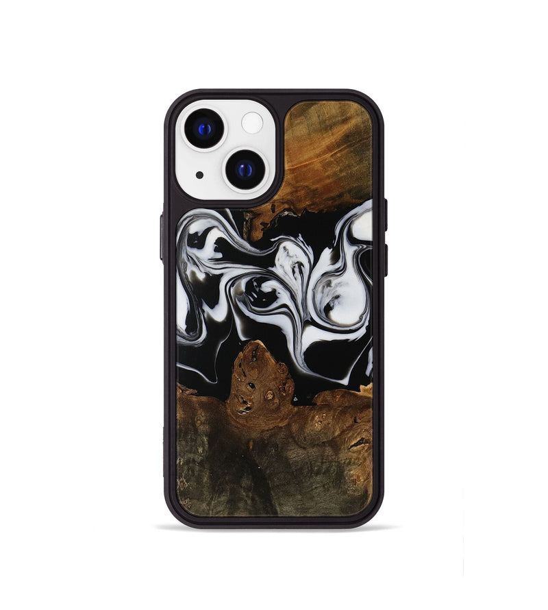 iPhone 13 mini Wood Phone Case - Mikaela (Black & White, 752217)