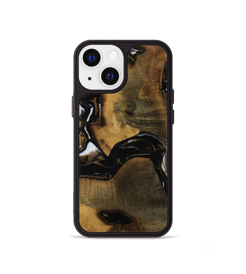 iPhone 13 mini Wood Phone Case - Laila (Black & White, 752221)