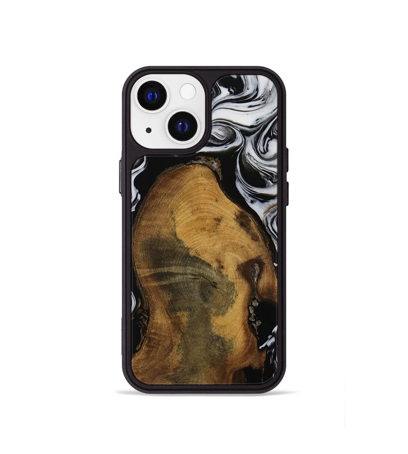 iPhone 13 mini Wood Phone Case - Frieda (Black & White, 752224)