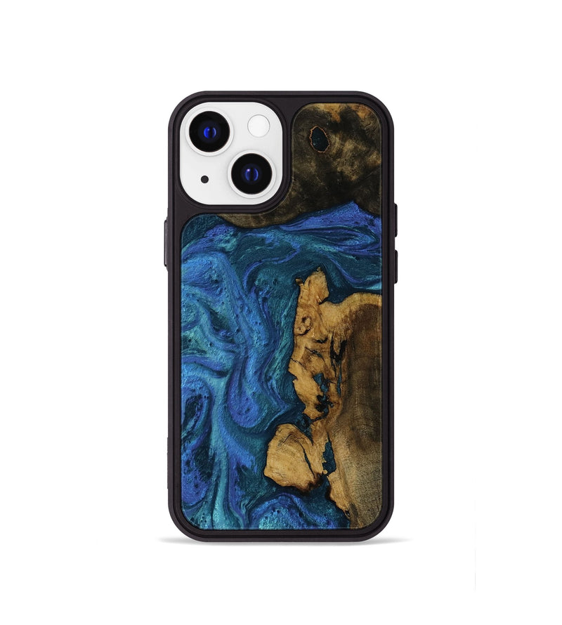 iPhone 13 mini Wood Phone Case - Glynis (Blue, 752227)