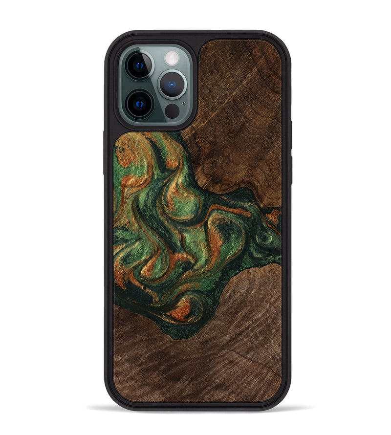 iPhone 12 Pro Max Wood Phone Case - Kate (Green, 752228)