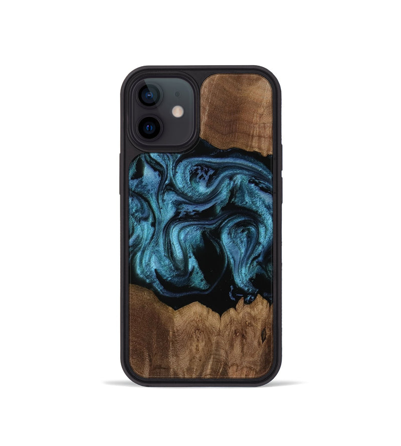 iPhone 12 mini Wood Phone Case - Rashida (Blue, 752294)