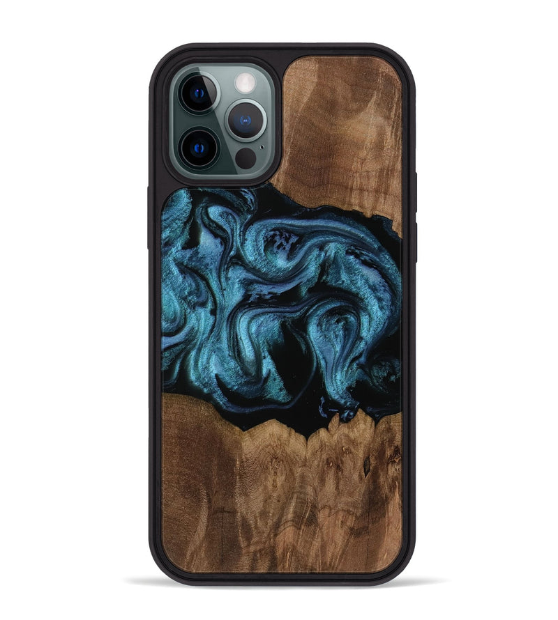 iPhone 12 Pro Max Wood Phone Case - Rashida (Blue, 752294)