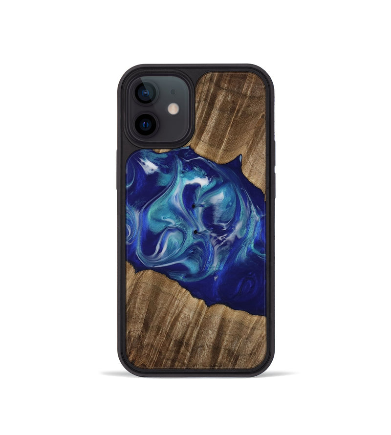 iPhone 12 mini Wood Phone Case - Zola (Blue, 752523)