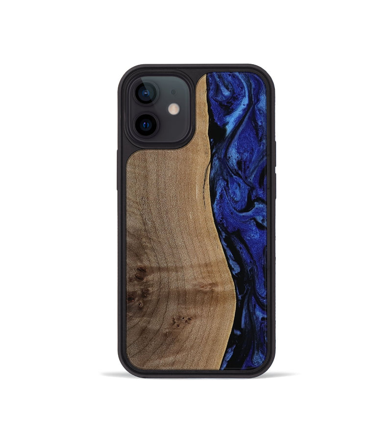 iPhone 12 mini Wood Phone Case - Tena (Blue, 752870)