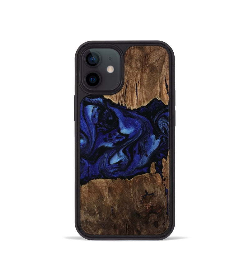 iPhone 12 mini Wood Phone Case - Carole (Blue, 752874)