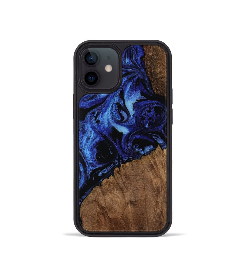 iPhone 12 mini Wood Phone Case - Sincere (Blue, 752905)