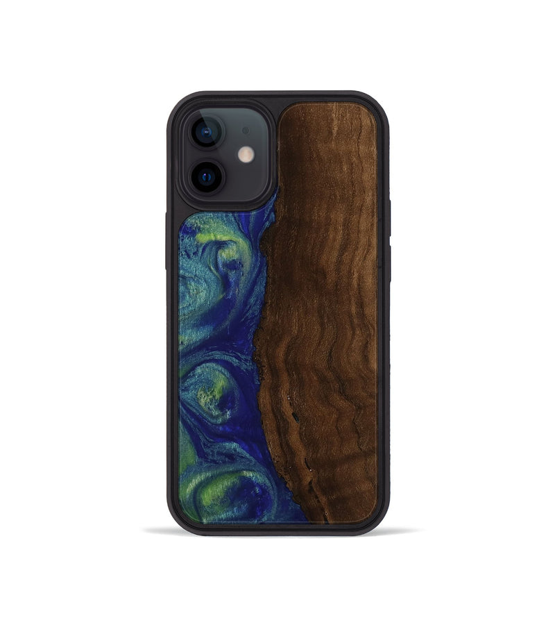 iPhone 12 mini Wood Phone Case - Corey (Blue, 753002)