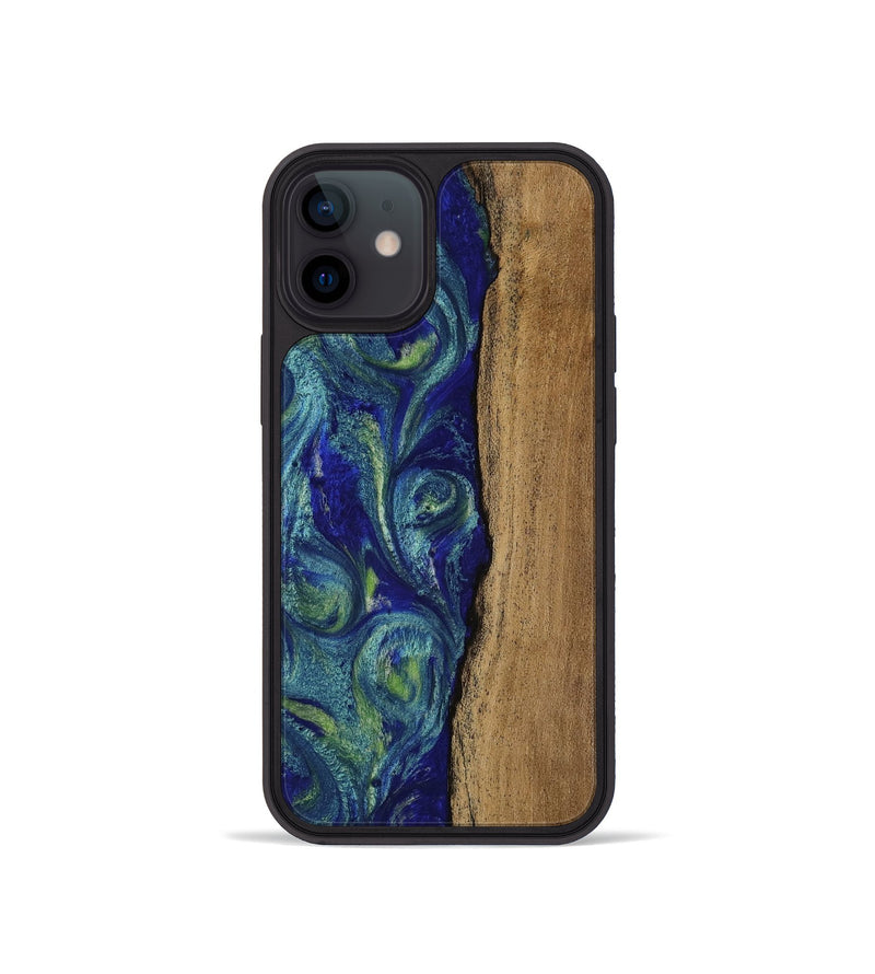 iPhone 12 mini Wood Phone Case - Garnet (Blue, 753044)