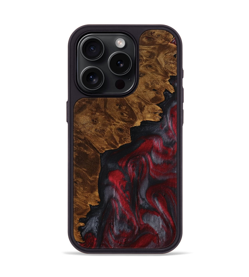 iPhone 15 Pro Wood Phone Case - Kennith (Red, 753619)