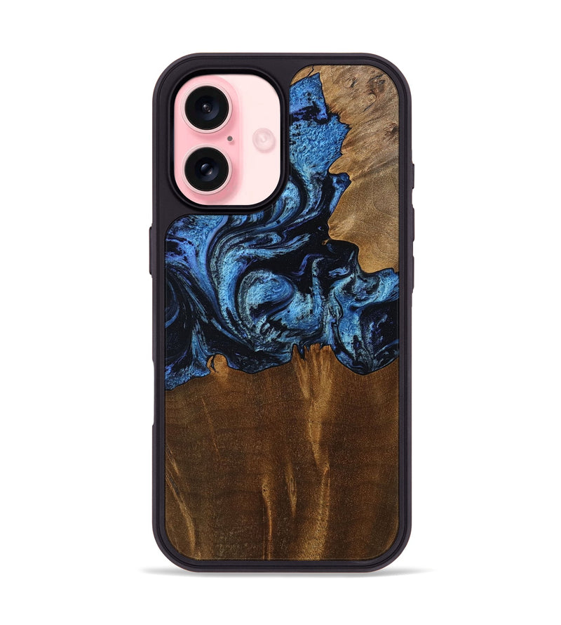 iPhone 16 Wood Phone Case - Aviana (Blue, 753725)