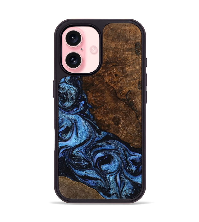 iPhone 16 Wood Phone Case - Maryam (Blue, 753735)