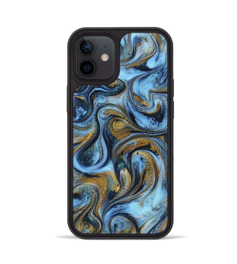 iPhone 12 ResinArt Phone Case - Fiona (Teal & Gold, 754489)