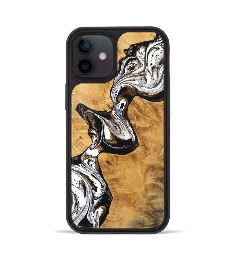 iPhone 12 Wood Phone Case - Ahmad (Black & White, 754493)