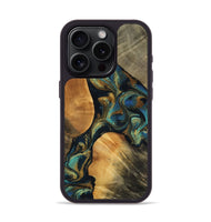 iPhone 15 Pro Wood Phone Case - Lucy (Teal & Gold, 756432)