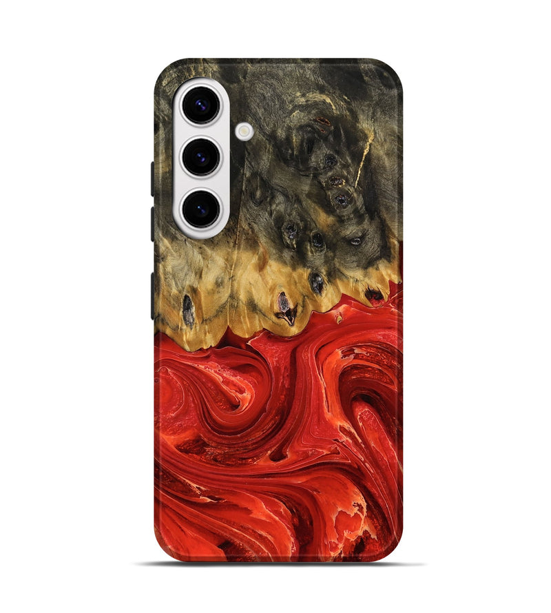 Galaxy S25 Wood Live Edge Phone Case - Lorna (Red, 756555)