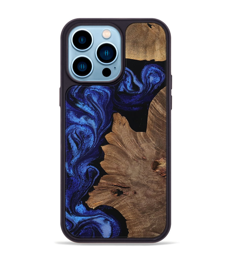 iPhone 14 Pro Max Wood Phone Case - Fay (Blue, 756697)