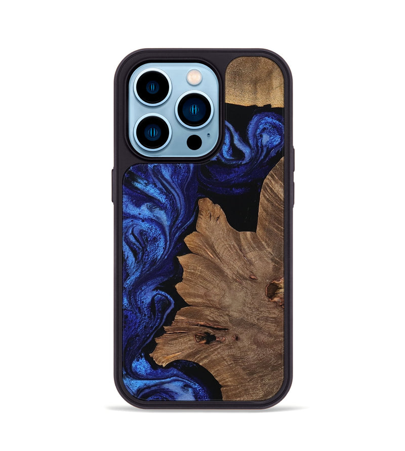 iPhone 14 Pro Wood Phone Case - Fay (Blue, 756697)