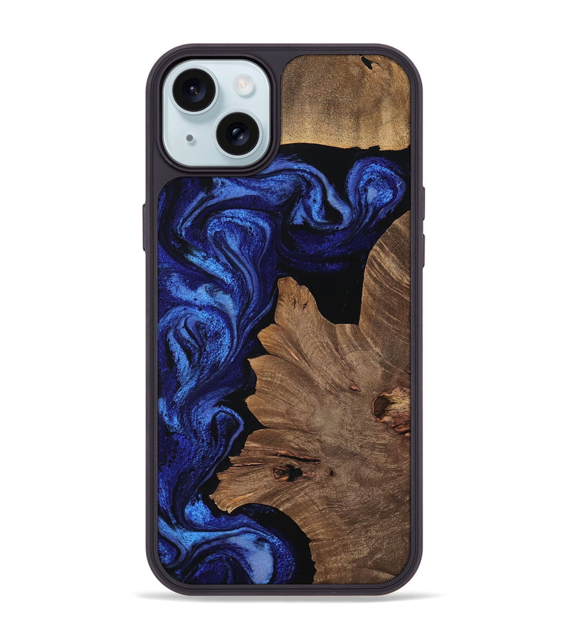 iPhone 15 Plus Wood Phone Case - Fay (Blue, 756697)