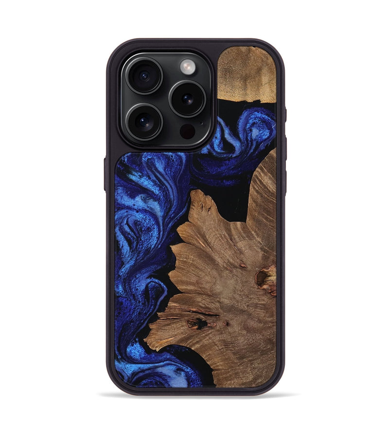 iPhone 15 Pro Wood Phone Case - Fay (Blue, 756697)