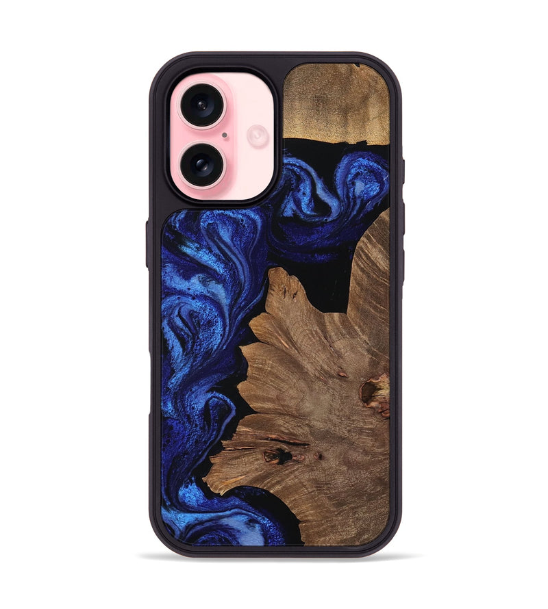 iPhone 16 Wood Phone Case - Fay (Blue, 756697)