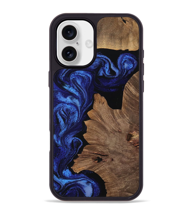 iPhone 16 Plus Wood Phone Case - Fay (Blue, 756697)