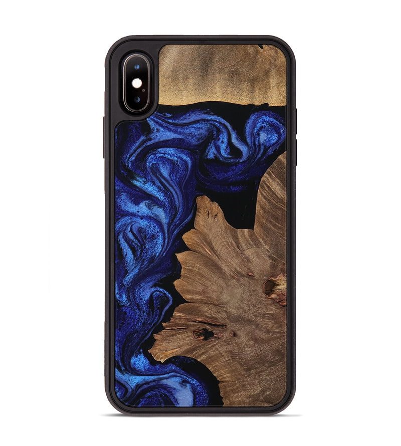 iPhone Xs Max Wood Phone Case - Fay (Blue, 756697)