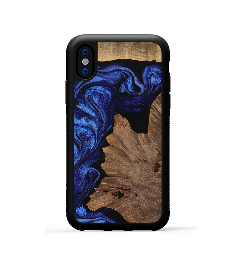 iPhone Xs Wood Phone Case - Fay (Blue, 756697)