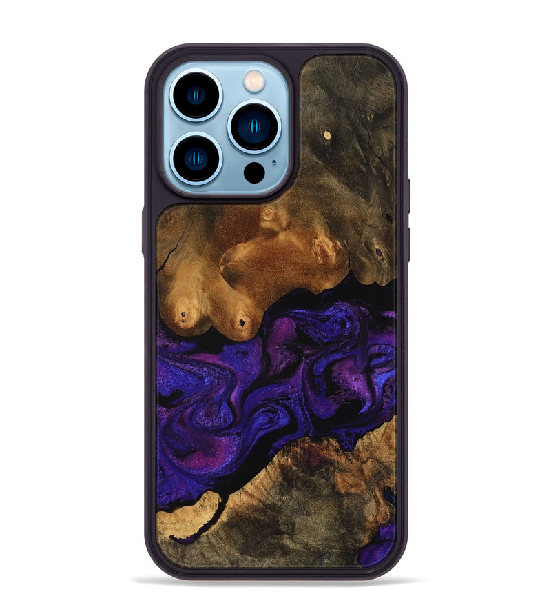 iPhone 14 Pro Max Wood Phone Case - Pat (Purple, 756700)