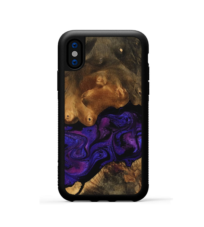 iPhone Xs Wood Phone Case - Pat (Purple, 756700)