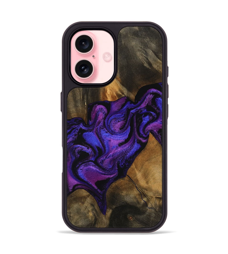 iPhone 16 Wood Phone Case - Meir (Purple, 756706)