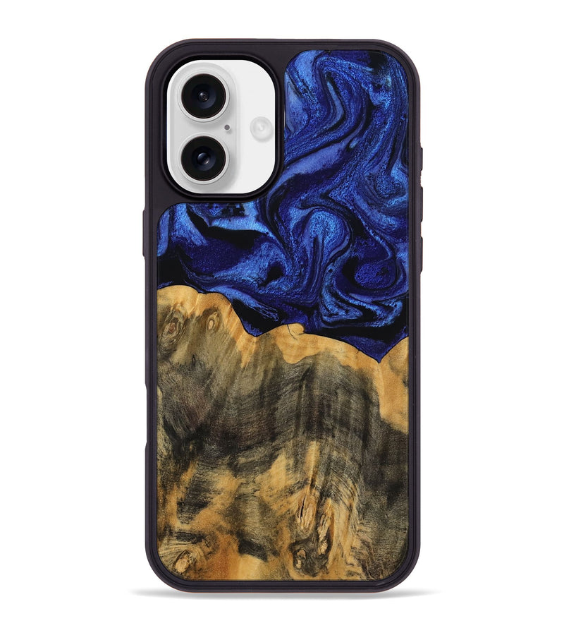 iPhone 16 Plus Wood Phone Case - Cindi (Blue, 756708)