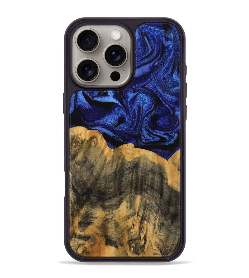 iPhone 16 Pro Max Wood Phone Case - Cindi (Blue, 756708)