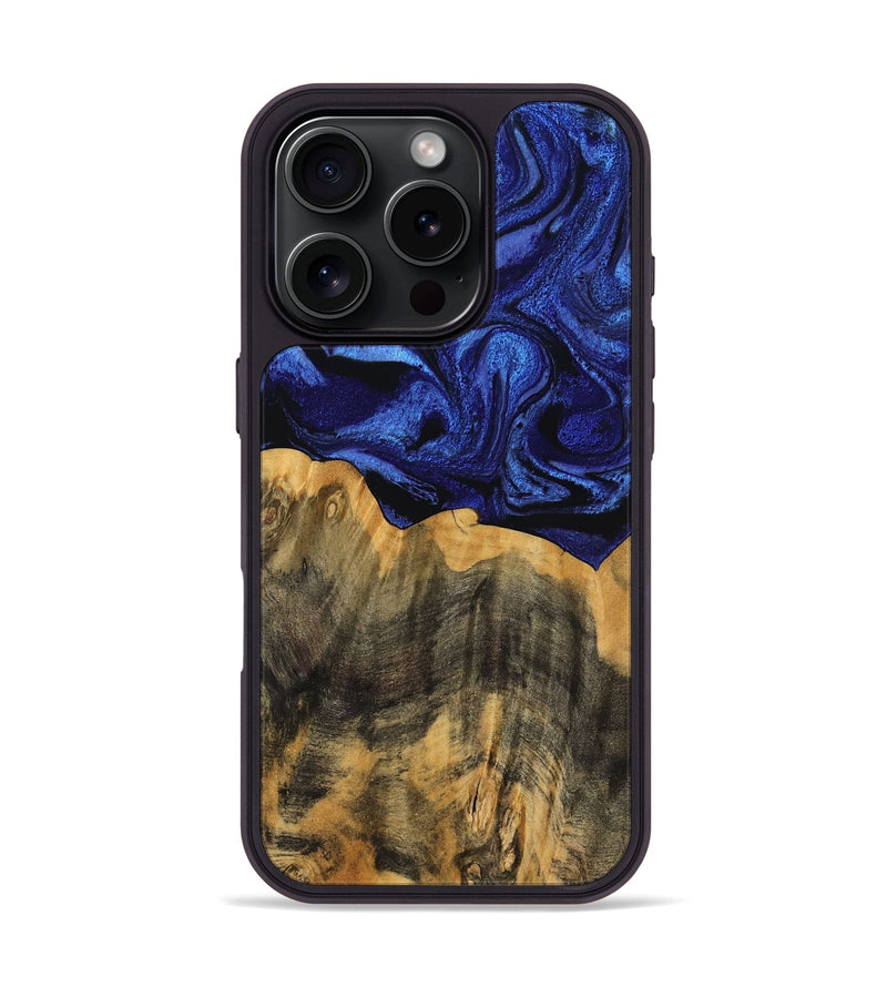 iPhone 16 Pro Wood Phone Case - Cindi (Blue, 756708)