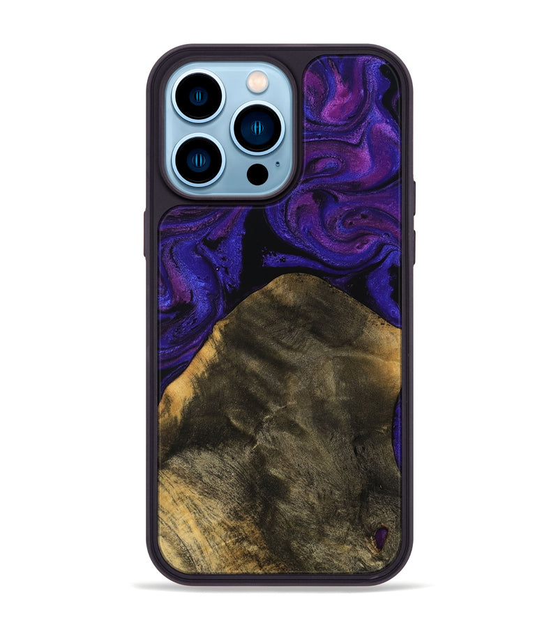 iPhone 14 Pro Max Wood Phone Case - Estevan (Purple, 756716)